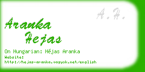 aranka hejas business card